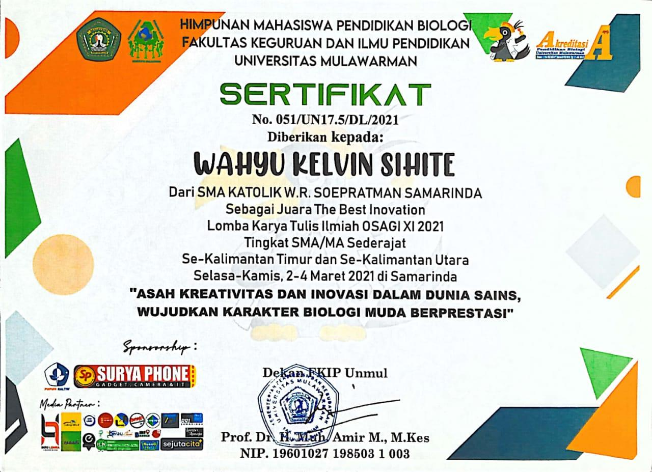 Best Innovation - Lomba Karya Tulis Ilmiah Biologi